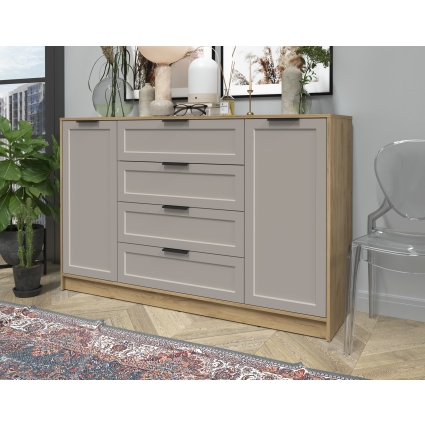 Тумба Тренд КТ-Т160 (Дуб золотой ЛДСП/ Луна ЛМДФ) Ш1600 В1020 Г451